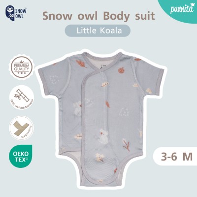 New Collection !! Snow owl  เสื้อป้ายแบบแปะ ชุดบอดี้สูท 3-6 M - Little Koala (วัสดุ ใยไผ่พรีเมี่ยม 100%)